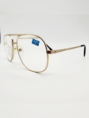 Gold Metal Aviator Reading Glasses - +3.25 Unisex Readers Sleek Retro Stylish